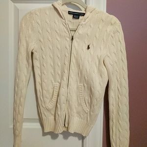 Ralph Lauren Cable Knit Cream Zip Up